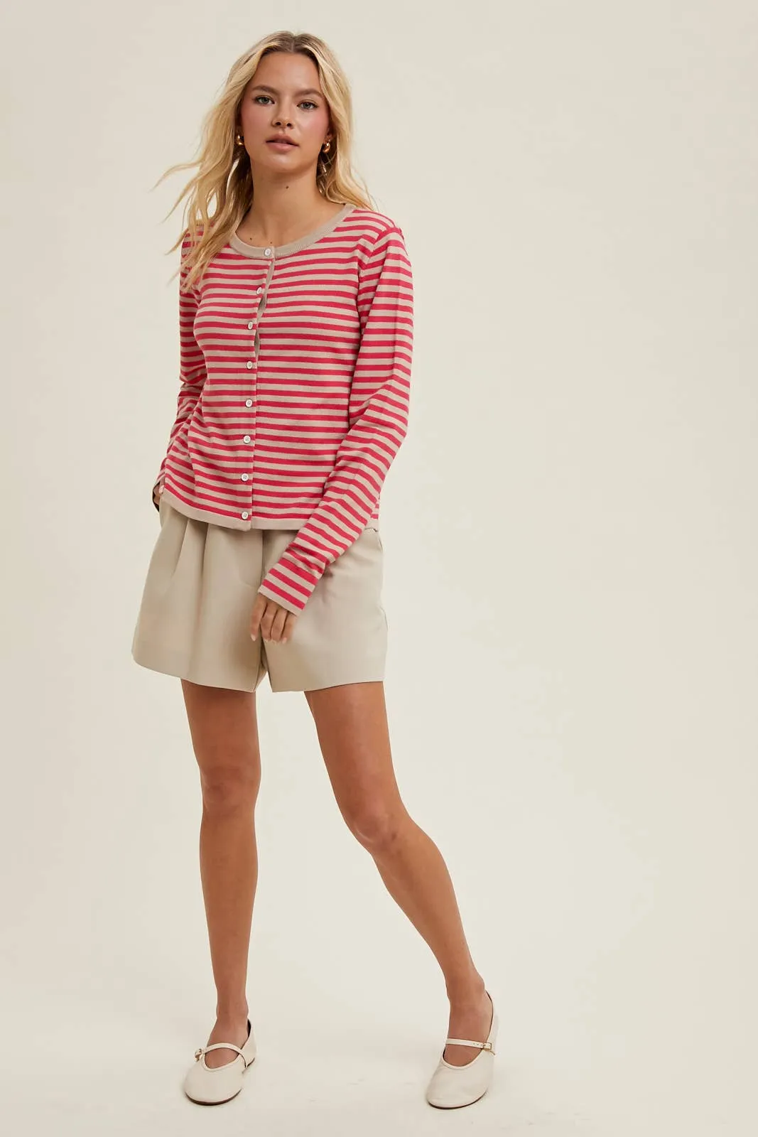 LIGHTWEIGHT STRIPED CARDIGAN