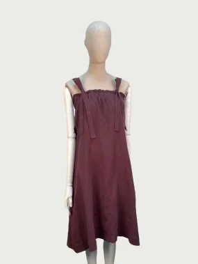 Linen Sundress in Deep Wine, small / OG Price: $248.00