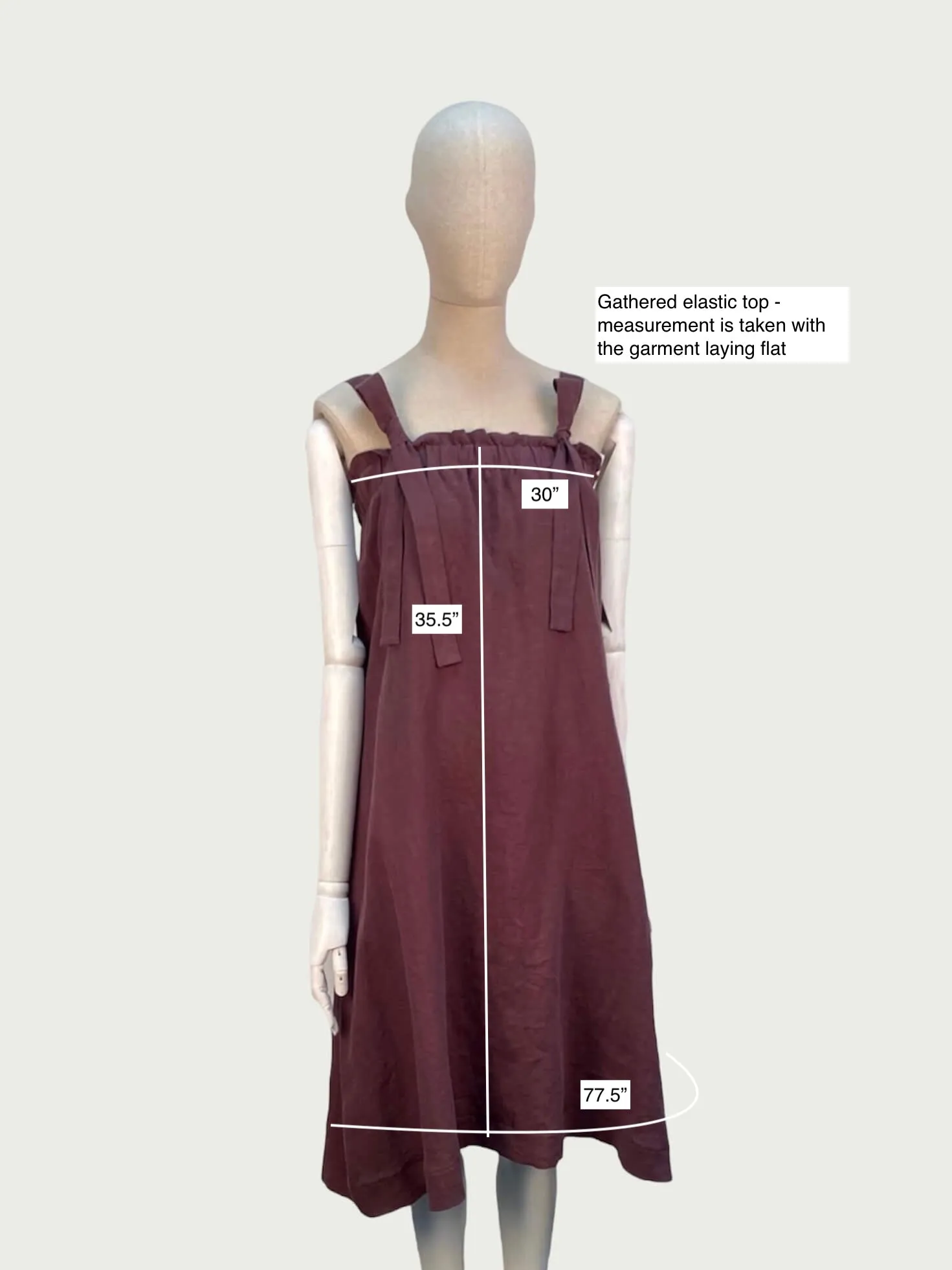 Linen Sundress in Deep Wine, small / OG Price: $248.00