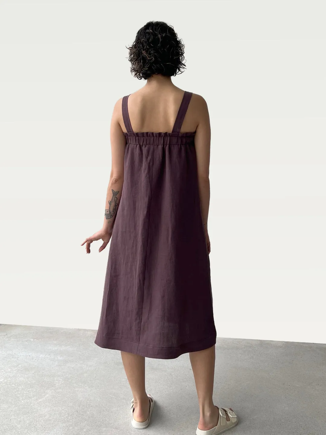 Linen Sundress in Deep Wine, small / OG Price: $248.00