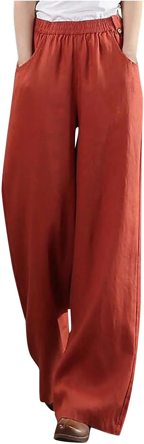 Long Pants for Women Straight Leg Loose Baggy Trousers Comfort Casual Lounge Palazzo Trouser Sweatpants