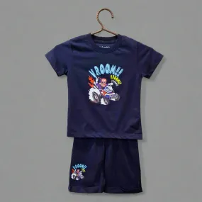 Lucido - T-Shirt & Shorts - Navy Blue - Vroom