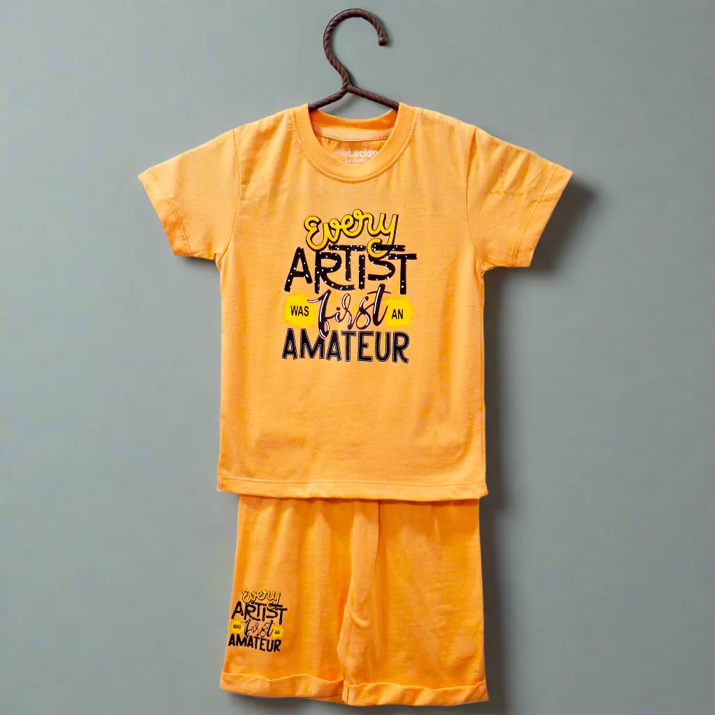 Lucido - T-Shirt & Shorts - Orange - Artist