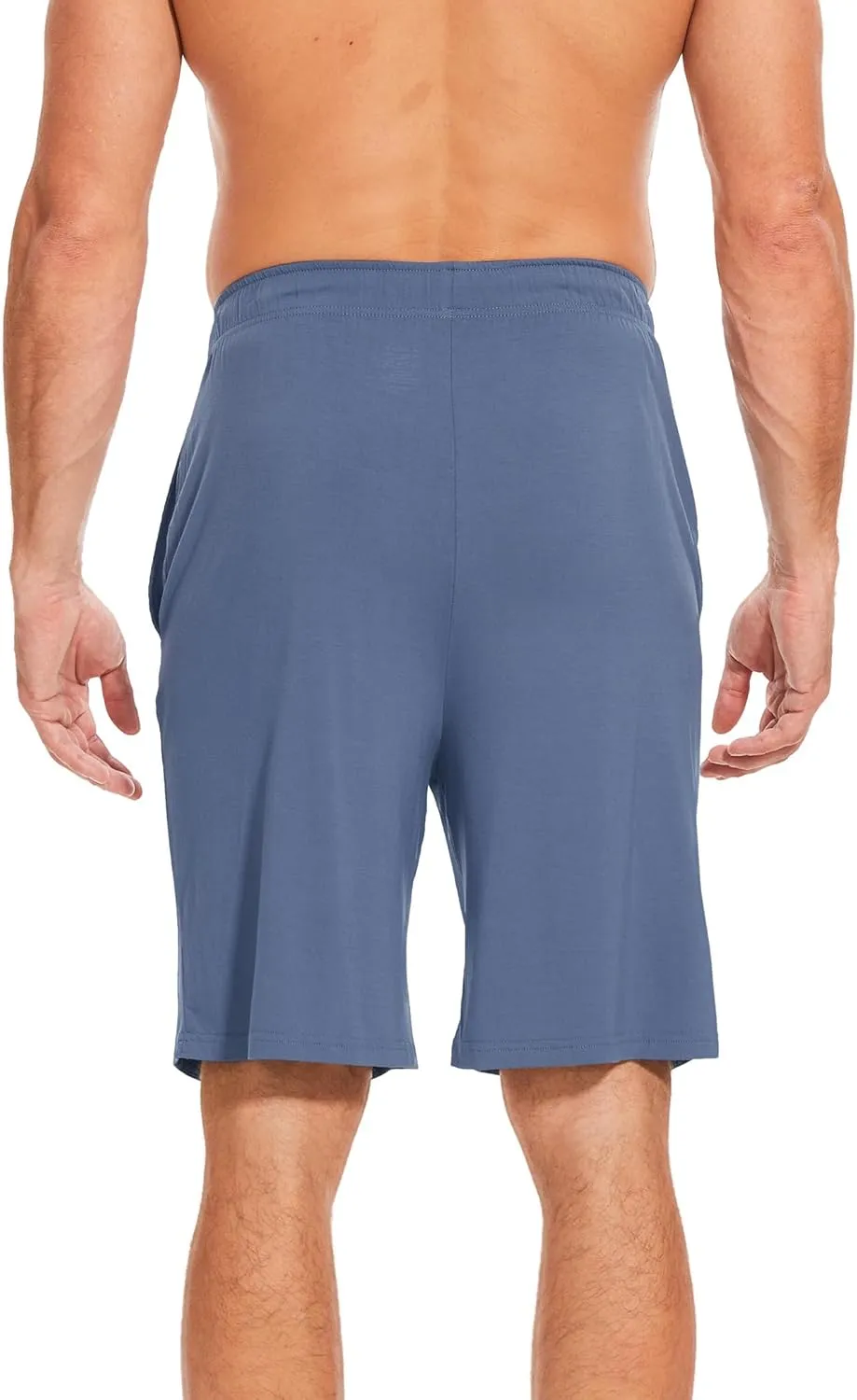 Men's Bamboo Viscose Pajama Shorts Soft Lightweight Knit Sleepwear Shorts with Pockets