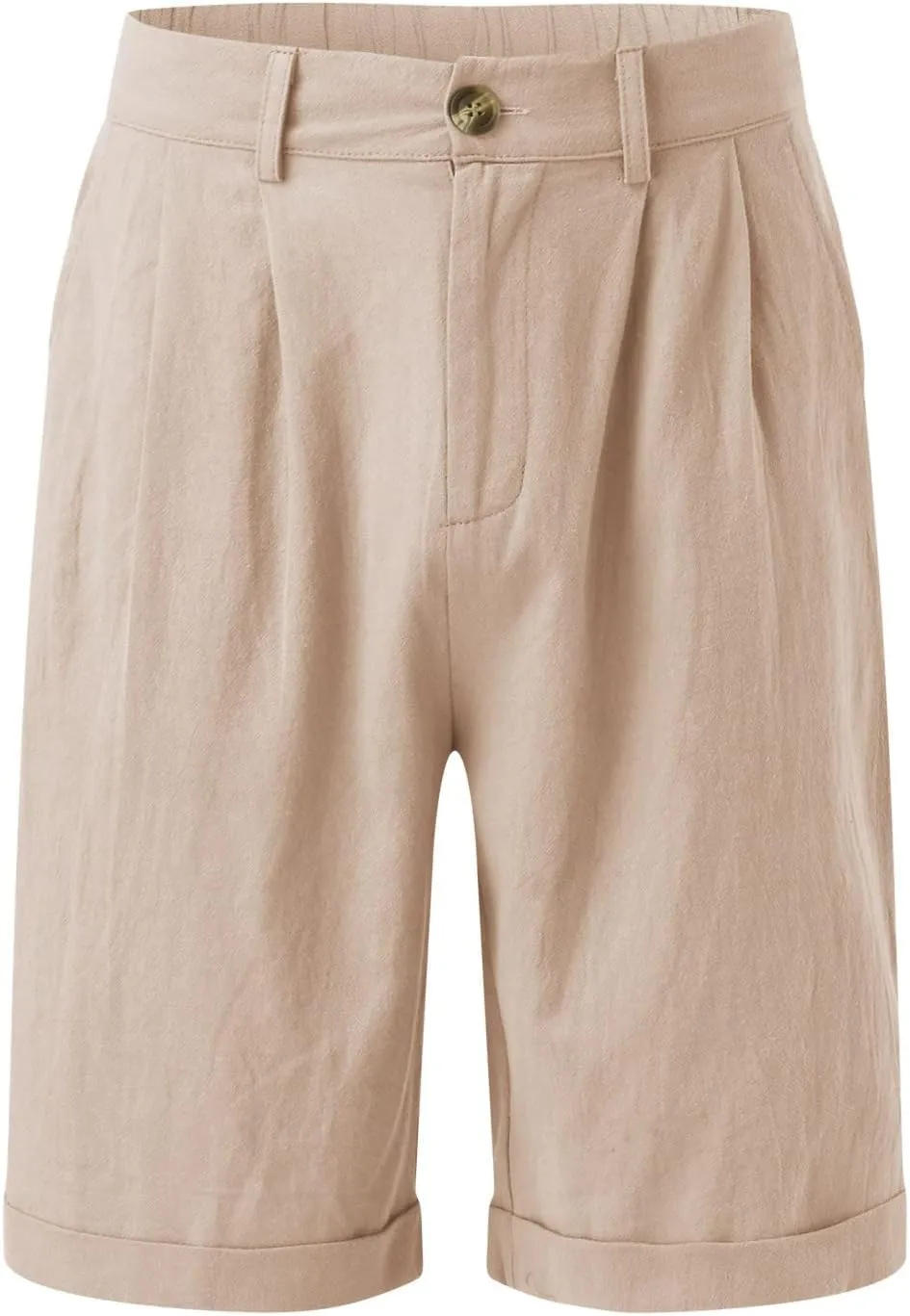 Men's Casual Cotton Linen Shorts Casual Stretch Wide Leg Lounge Shorts Loose Lightweight Summer Beach Shorts with Pockets