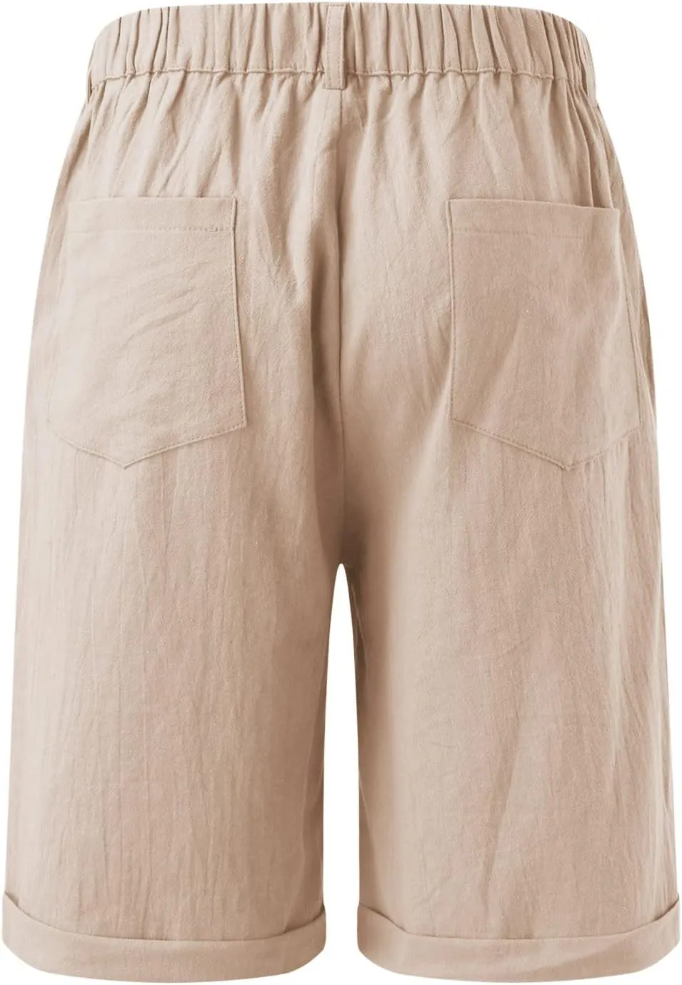 Men's Casual Cotton Linen Shorts Casual Stretch Wide Leg Lounge Shorts Loose Lightweight Summer Beach Shorts with Pockets