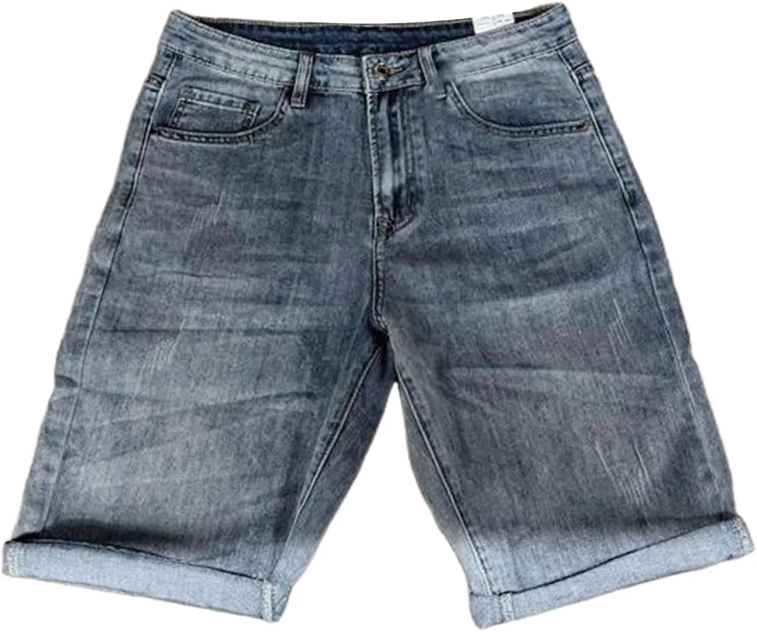 Men's Casual Denim Shorts Casual Straight Leg Loose Fit Rolled Hem Washed Shorts Summer Y2K Fashion Streetwear Jeans Shorts