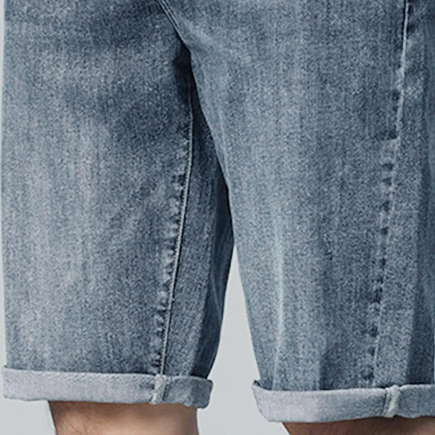 Men's Casual Denim Shorts Casual Straight Leg Loose Fit Rolled Hem Washed Shorts Summer Y2K Fashion Streetwear Jeans Shorts
