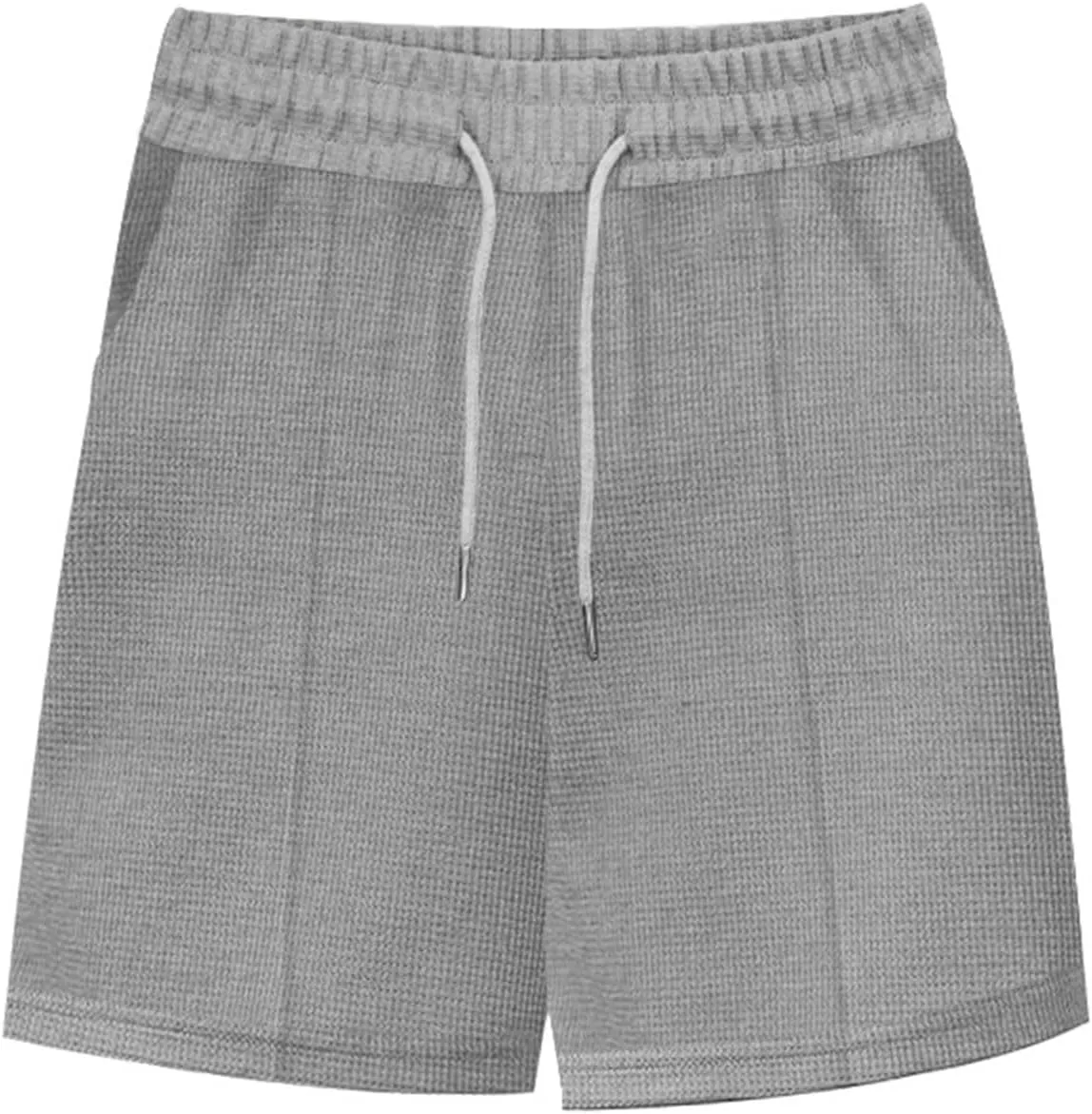 Mens Outdoor Fashion Shorts Waffle Casual Summer Wide Leg Bermuda Shorts with Pockets Elastic Waist Casual Loose Sweat Shorts