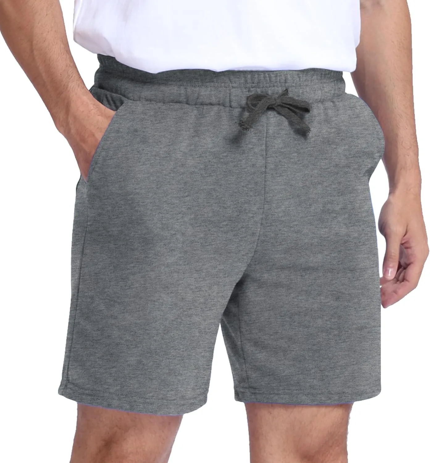 Mens Shorts 100% Cotton with Pockets  Lightweight, Soft Athletic Shorts for Lounge, Sleep, Workout