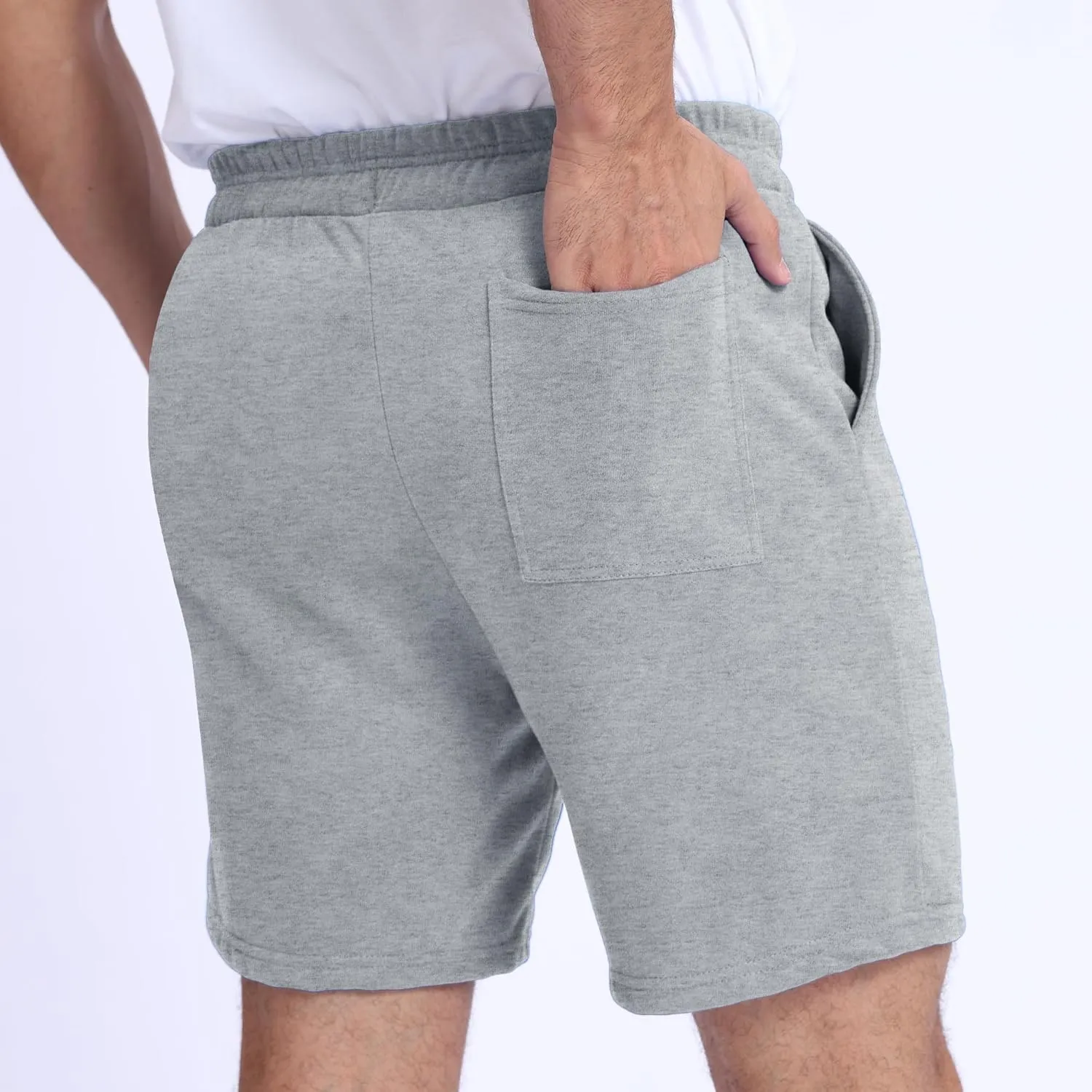 Mens Shorts 100% Cotton with Pockets  Lightweight, Soft Athletic Shorts for Lounge, Sleep, Workout