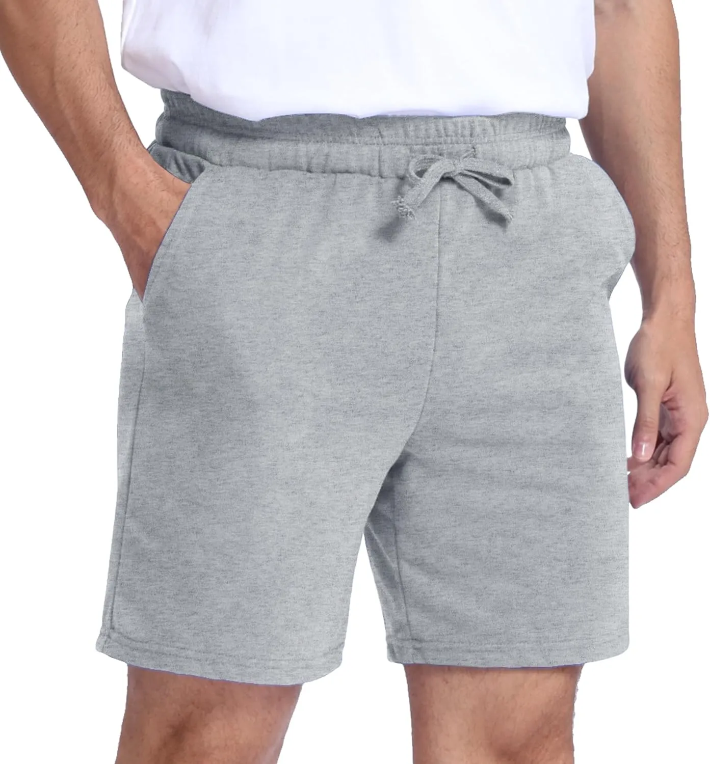 Mens Shorts 100% Cotton with Pockets  Lightweight, Soft Athletic Shorts for Lounge, Sleep, Workout