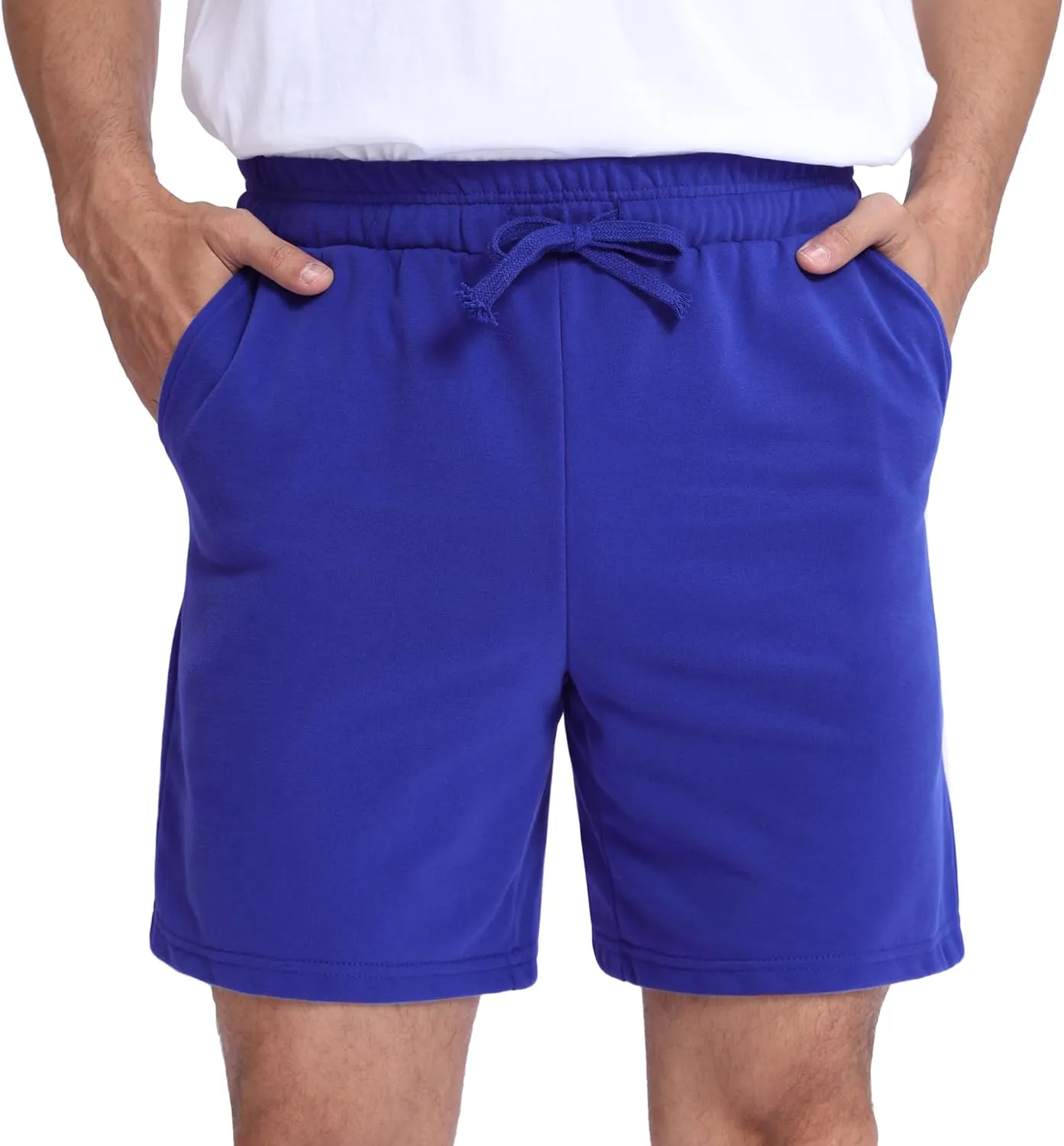 Mens Shorts 100% Cotton with Pockets  Lightweight, Soft Athletic Shorts for Lounge, Sleep, Workout