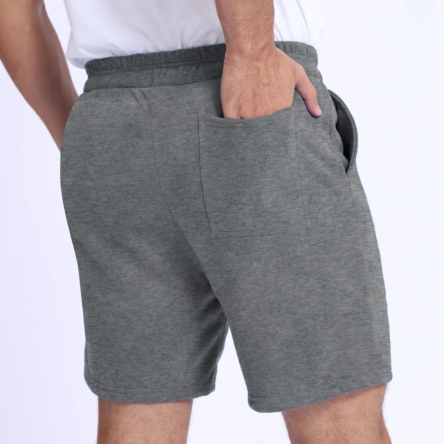Mens Shorts 100% Cotton with Pockets  Lightweight, Soft Athletic Shorts for Lounge, Sleep, Workout