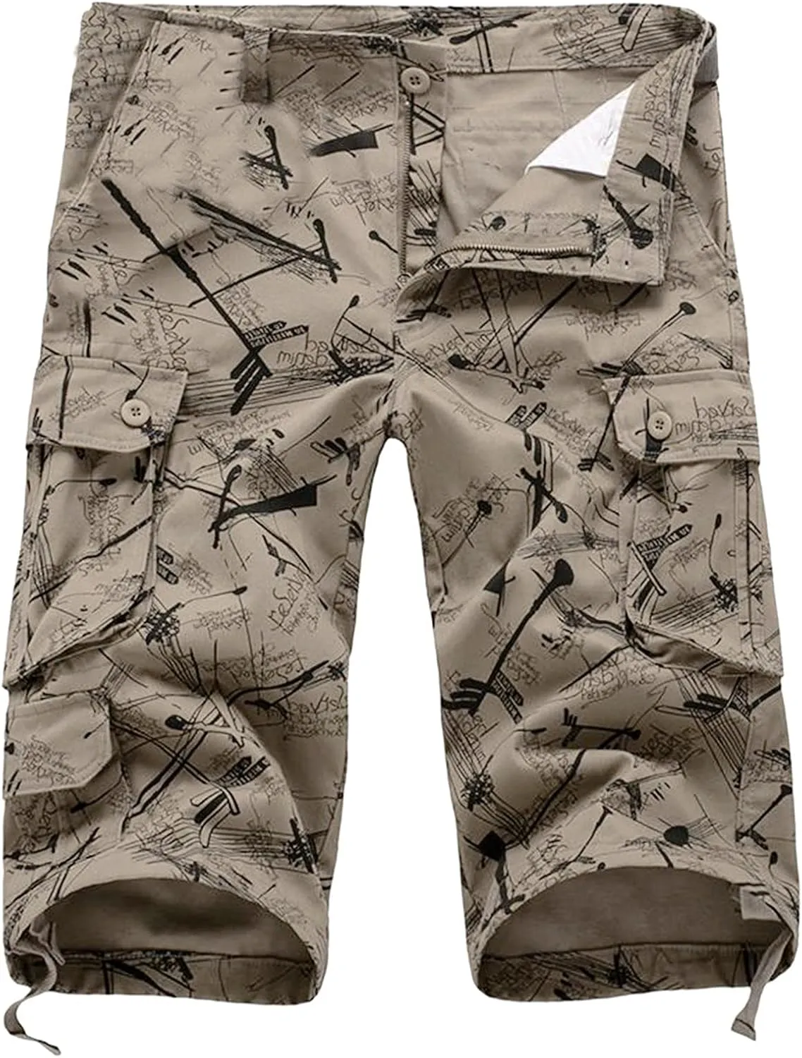Mens Shorts Casual Big and Tall Cargo Shorts Cotton Work Shorts Multi Pocket Casual Comfort Flex Waistband Shorts