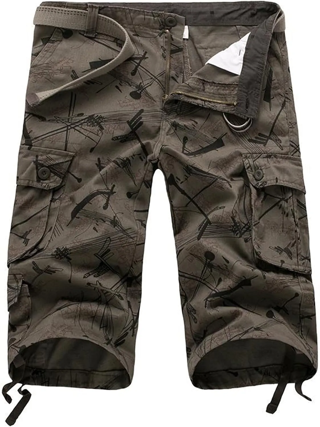 Mens Shorts Casual Big and Tall Cargo Shorts Cotton Work Shorts Multi Pocket Casual Comfort Flex Waistband Shorts