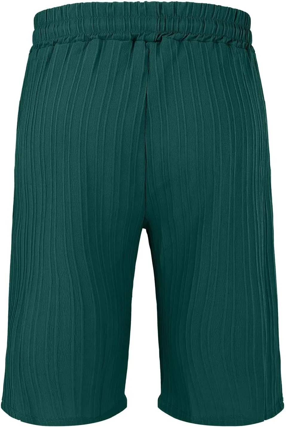 Men's Shorts Casual Loose 3/4 Shorts Drawstring Elastic Waist Baggy Wide Leg Casual Beach Yoga Trousers Shorts Men
