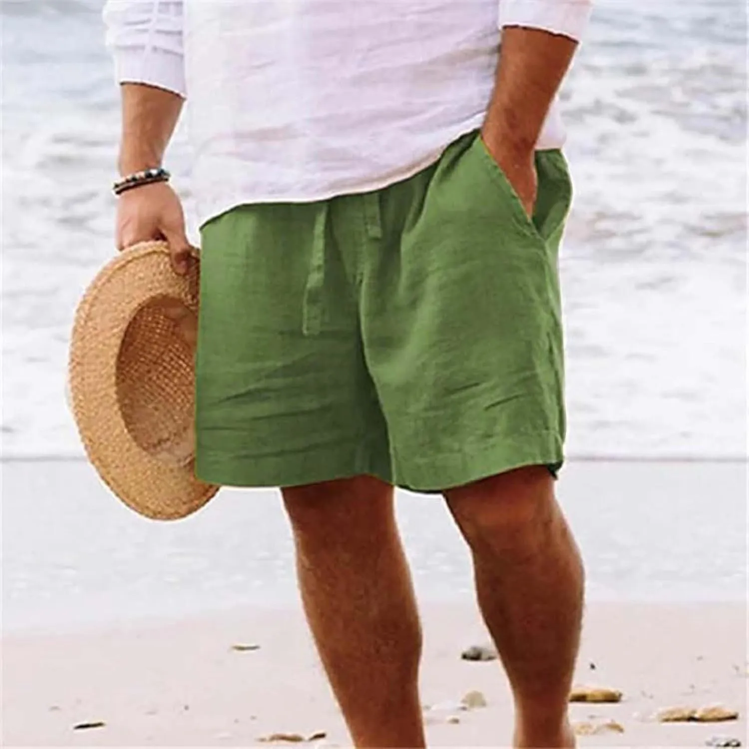 Mens Summer Shorts Men's Sports Shorts Beach Shorts Casual Cotton Linen Shorts Chores Para Men's Casual Mens