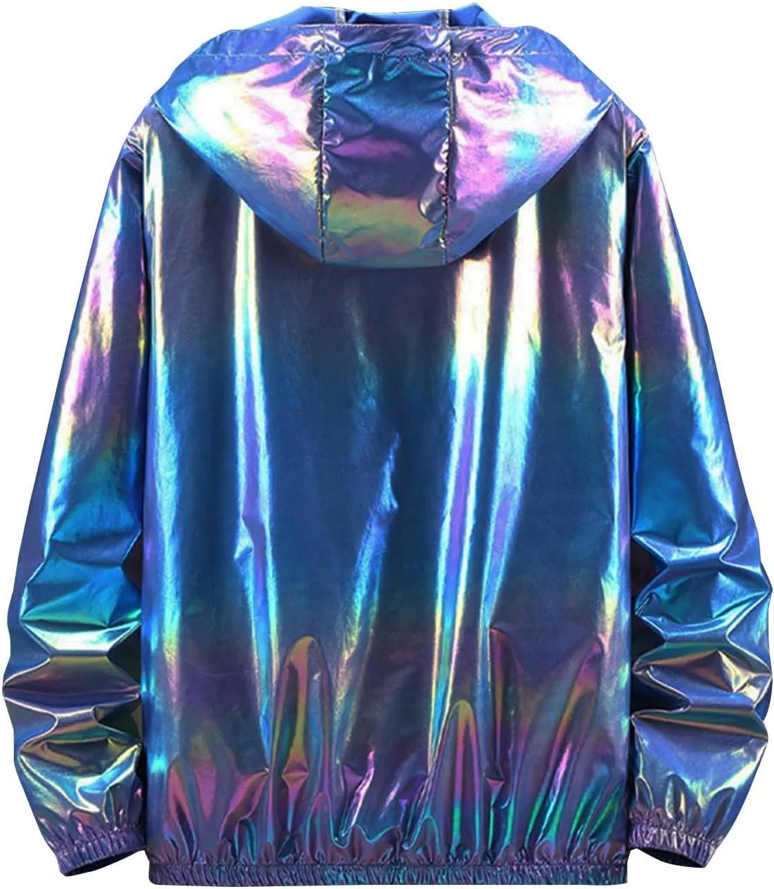 Men's UPF 50  Sun Protection Jackets Colorful Reflective Hoodie Full Zip Long Sleeve Thin Outwear for Hiking Athletic