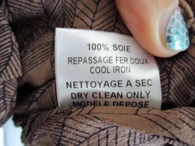 NEW MAJE PARIS 100% SILK Shift Dress S BROWN BLACK Beach Coverup BOHO Hippy