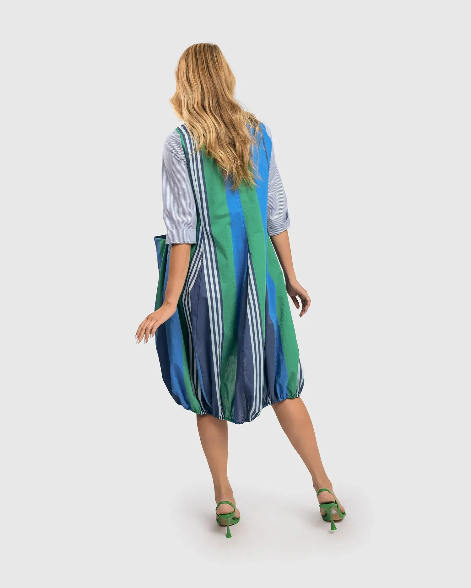 Ocean Stripe Wonderful Dress, Marine