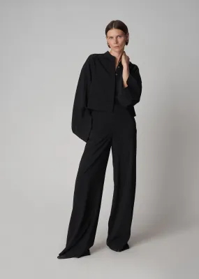 Palazzo Pant in Stretch Viscose - Black