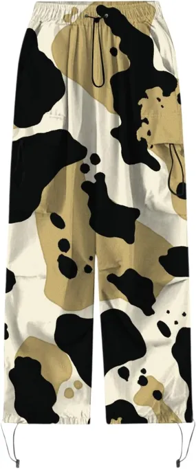 Parachute Pants for Women Drawstring Baggy Cargo Pants Y2k Trouser Low Rised Multiple Pockets Jogger Y2k