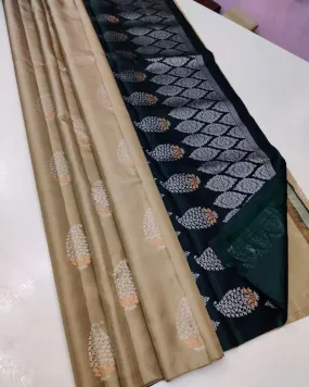 Phenomenal Beige Soft Silk Saree With Transcendent Blouse Piece