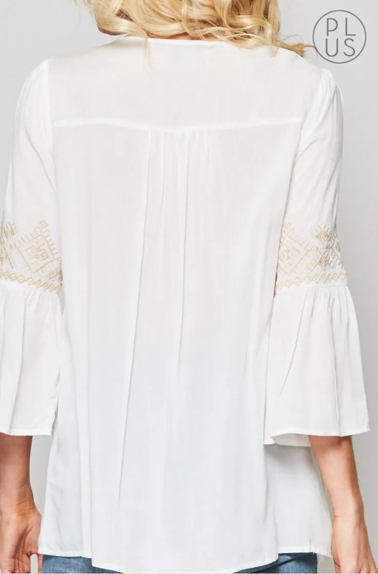 Plus-Size Embroidery Tunic