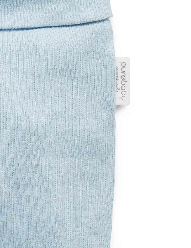 Purebaby Organic Everyday Legging - Soft Blue Melange