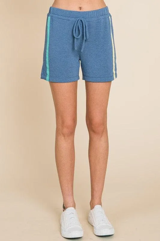 Side Stripe and Back Pocket French Terry Short