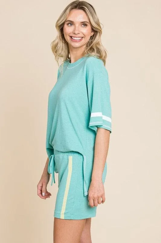 Side Stripe and Back Pocket French Terry Short