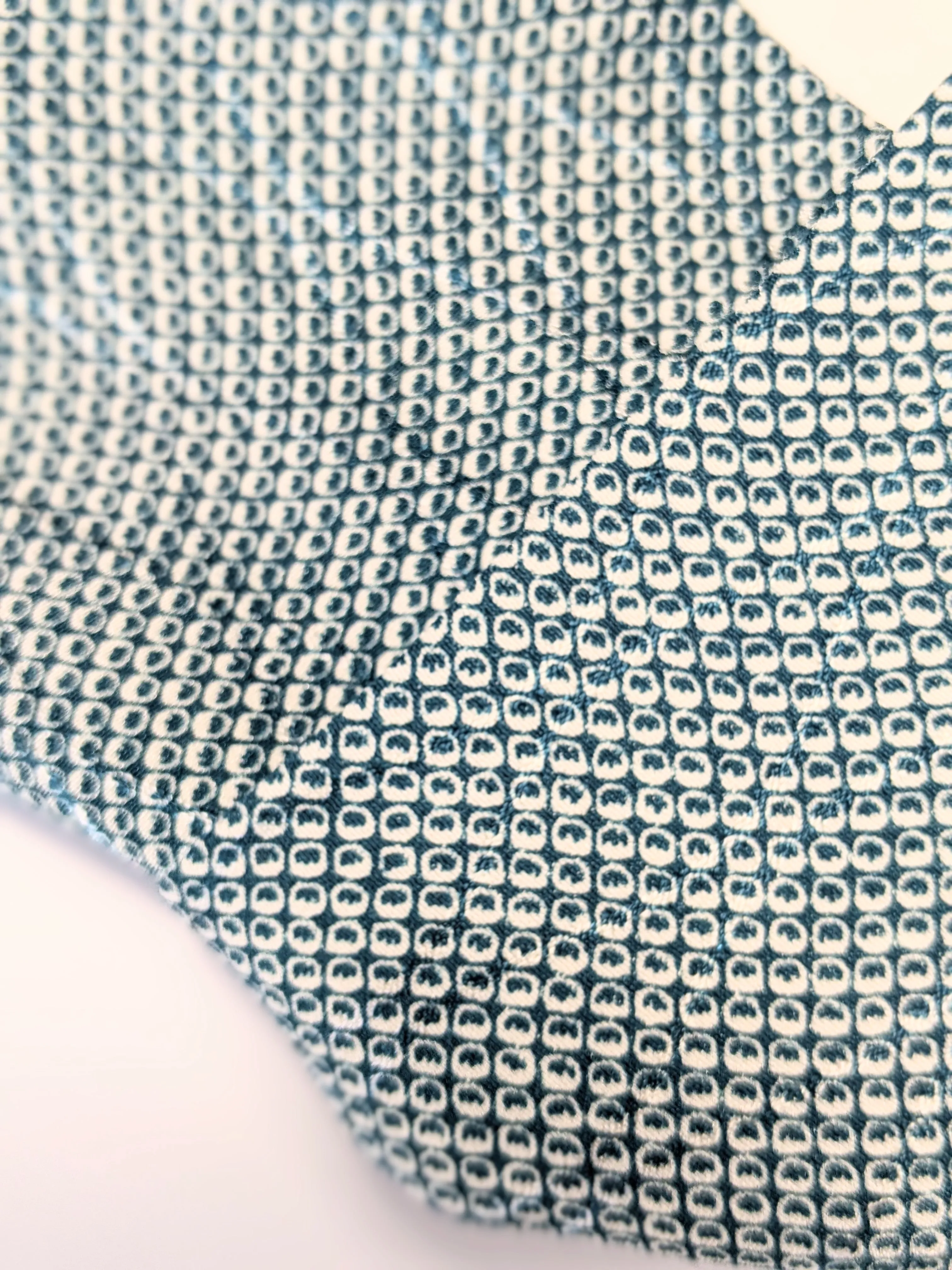 Silk Turban Headband - Light Blue and Dark Green Mesh Patterns
