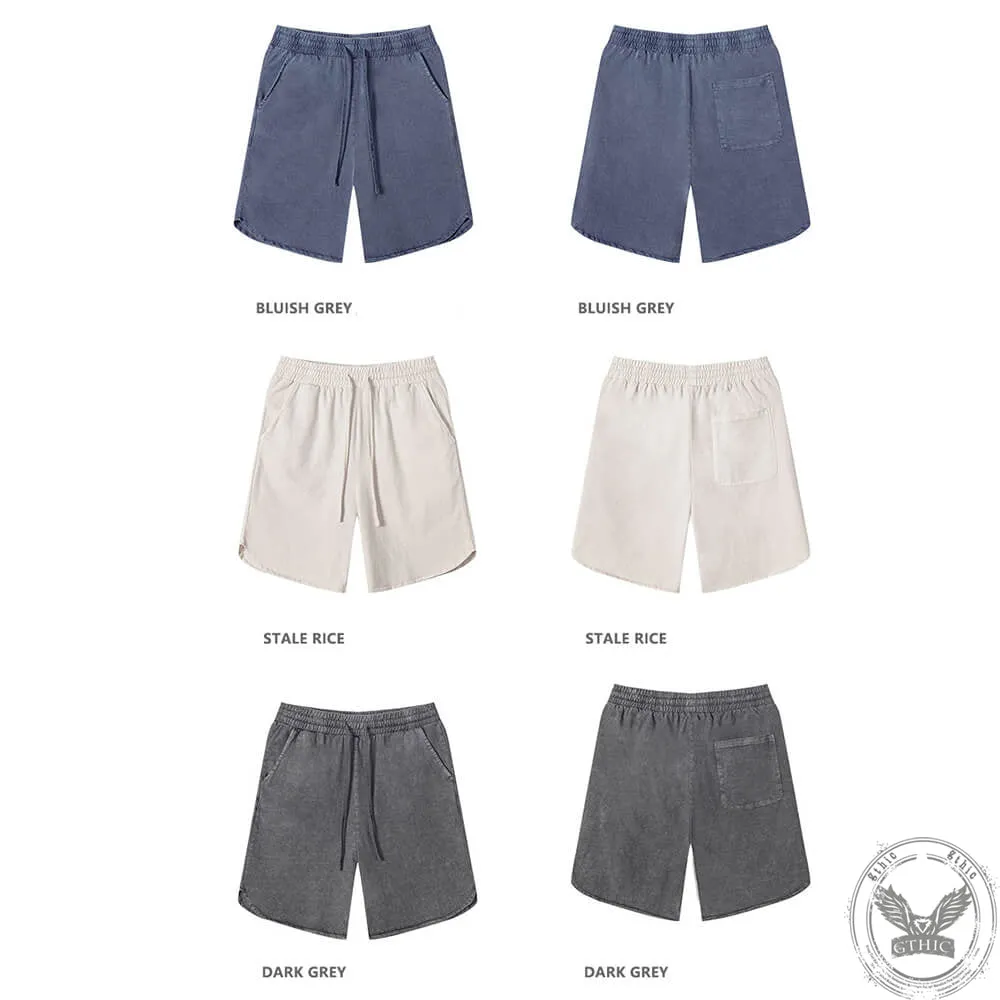 Simple Solid Color Strappy Pocket Shorts
