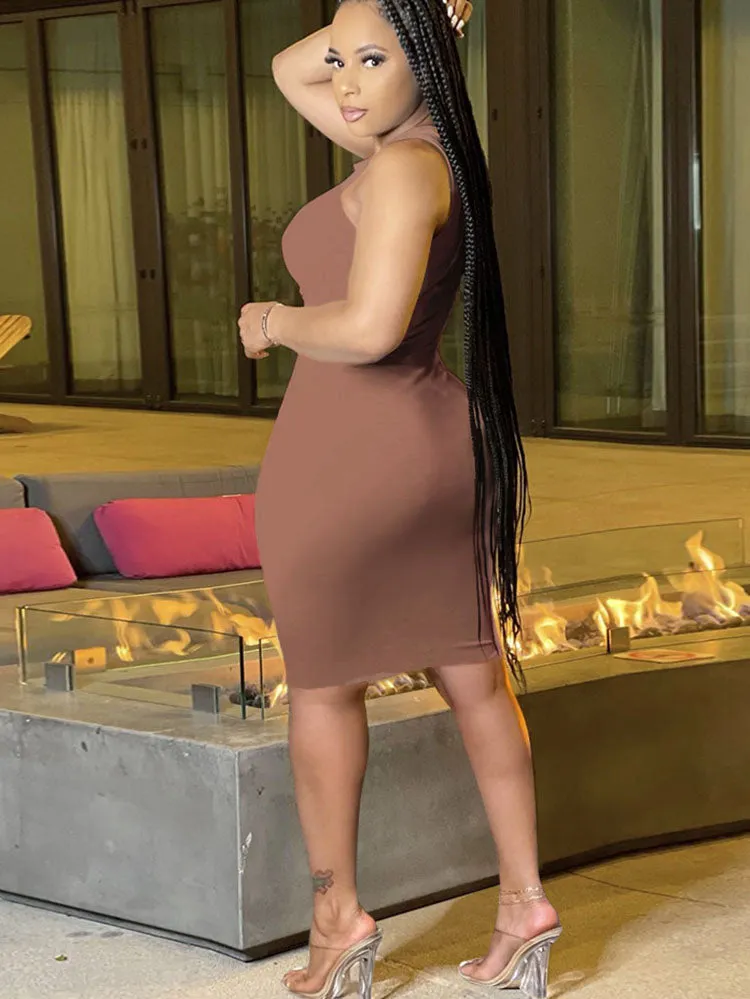 Sleeveless Hollow Out Mini Dress