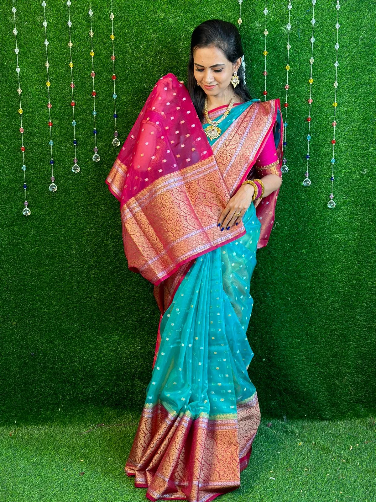 Soft organza semi silk saree YYY