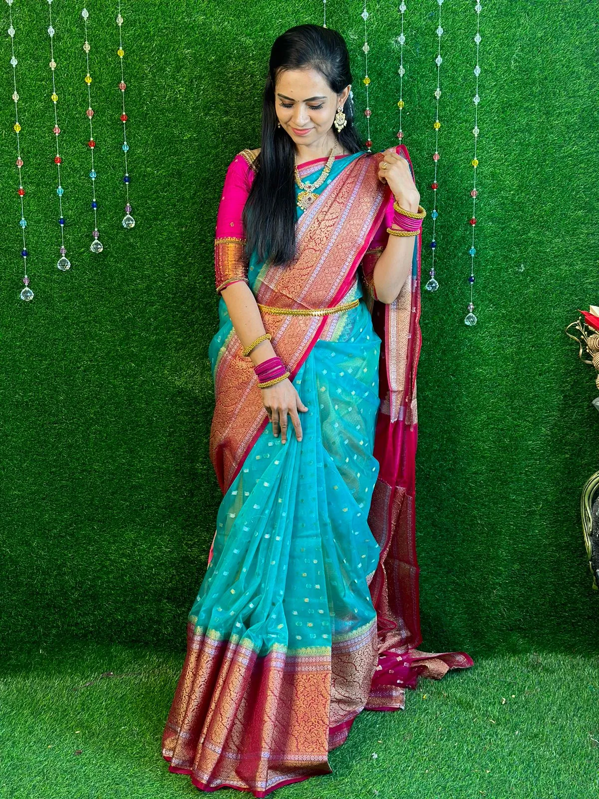 Soft organza semi silk saree YYY