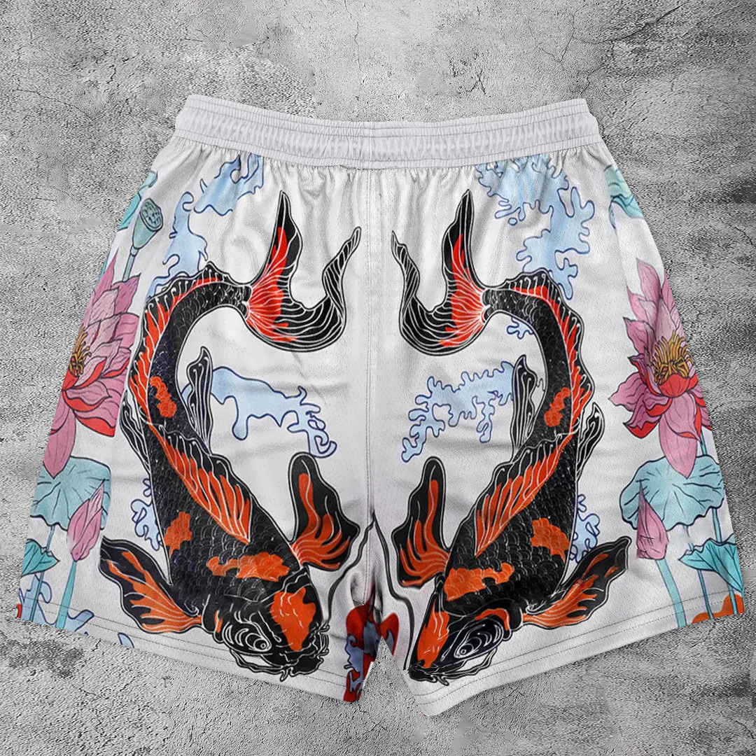 Tide brand carp pattern casual sports shorts