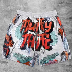 Tide brand carp pattern casual sports shorts