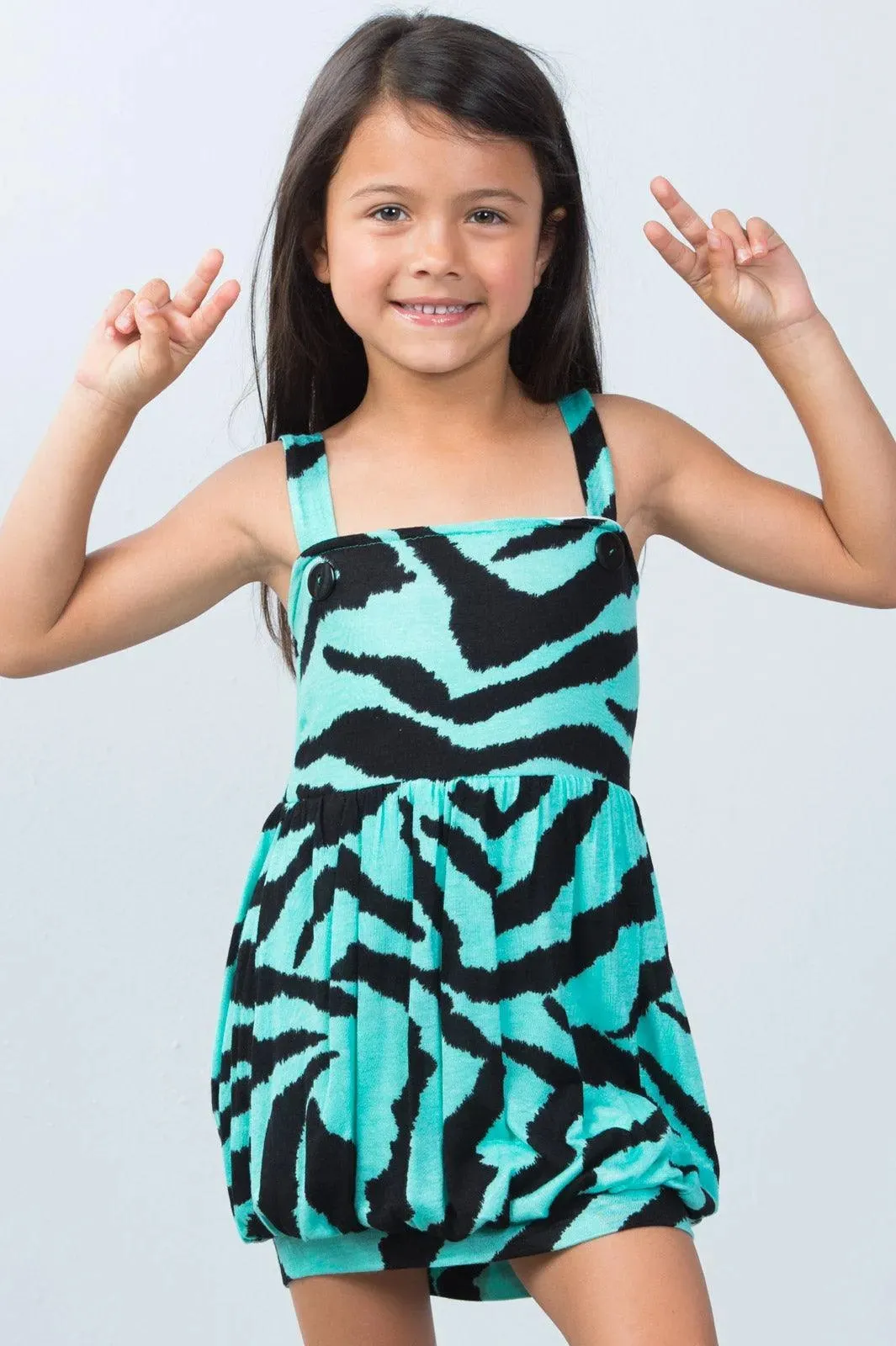 Toddler Girls Black And Aqua Animal Print Tunic Top / 1-2-1-1-2-2
