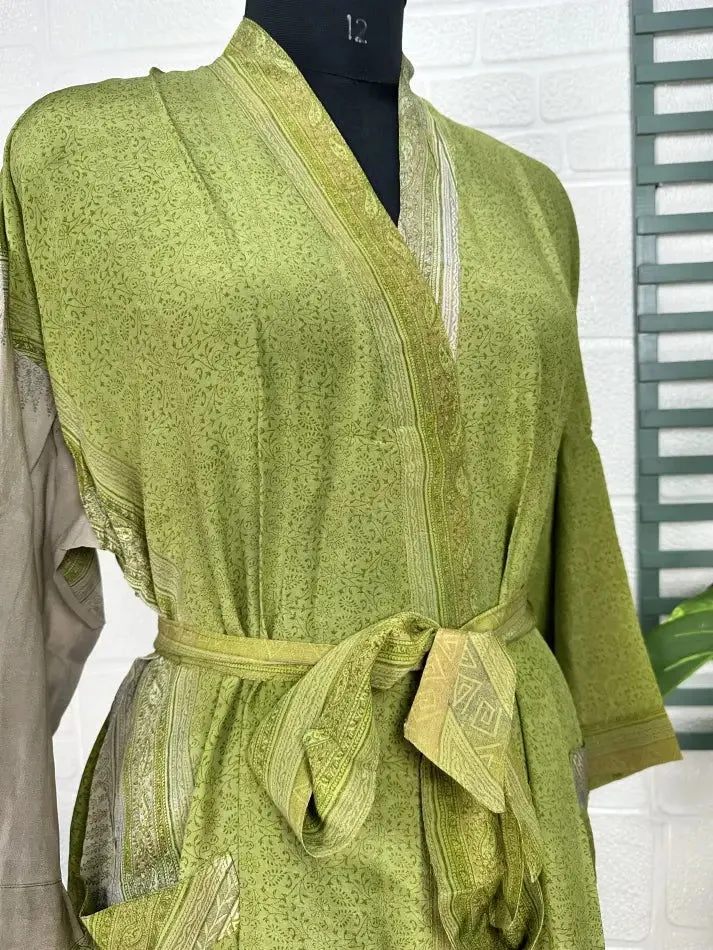 Vintage Crepe Silk Kimono Soft Comfy Robe Lightweight Luxury Loungewear  | Perfect Gift For Her