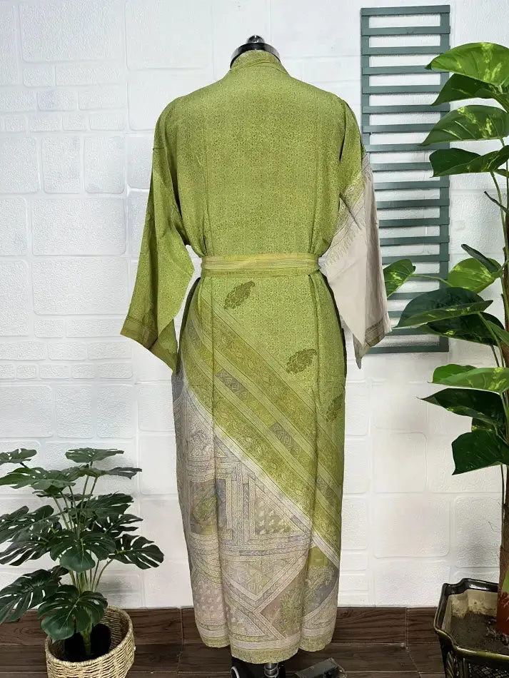 Vintage Crepe Silk Kimono Soft Comfy Robe Lightweight Luxury Loungewear  | Perfect Gift For Her