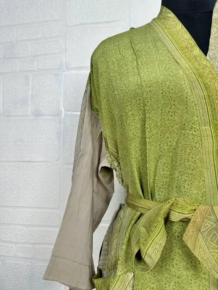 Vintage Crepe Silk Kimono Soft Comfy Robe Lightweight Luxury Loungewear  | Perfect Gift For Her