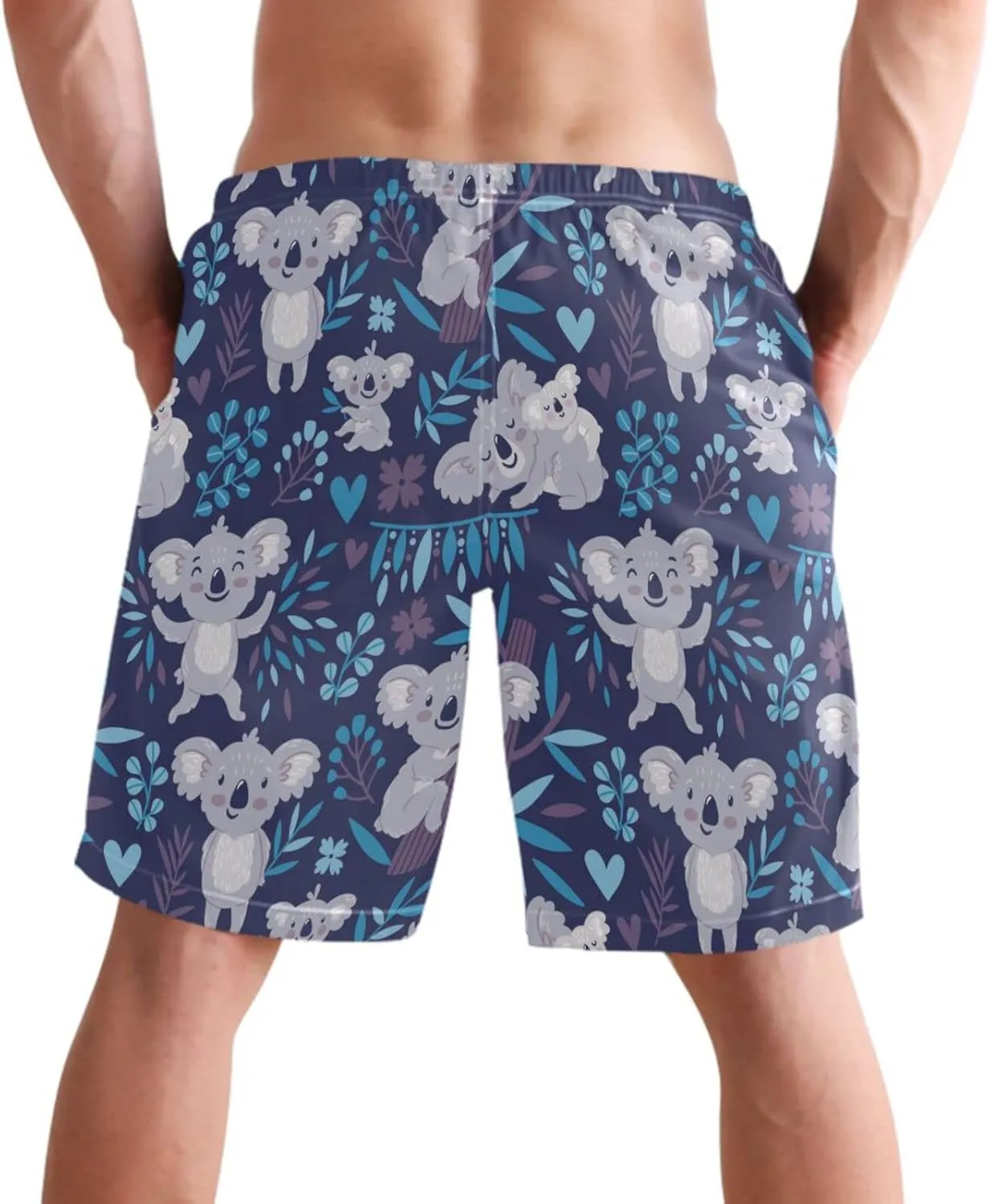 visesunny Men's Novelty Beach Shorts Soft Swimwear Sports Running Swim Board Shorts Bathing Suits Mesh Lining