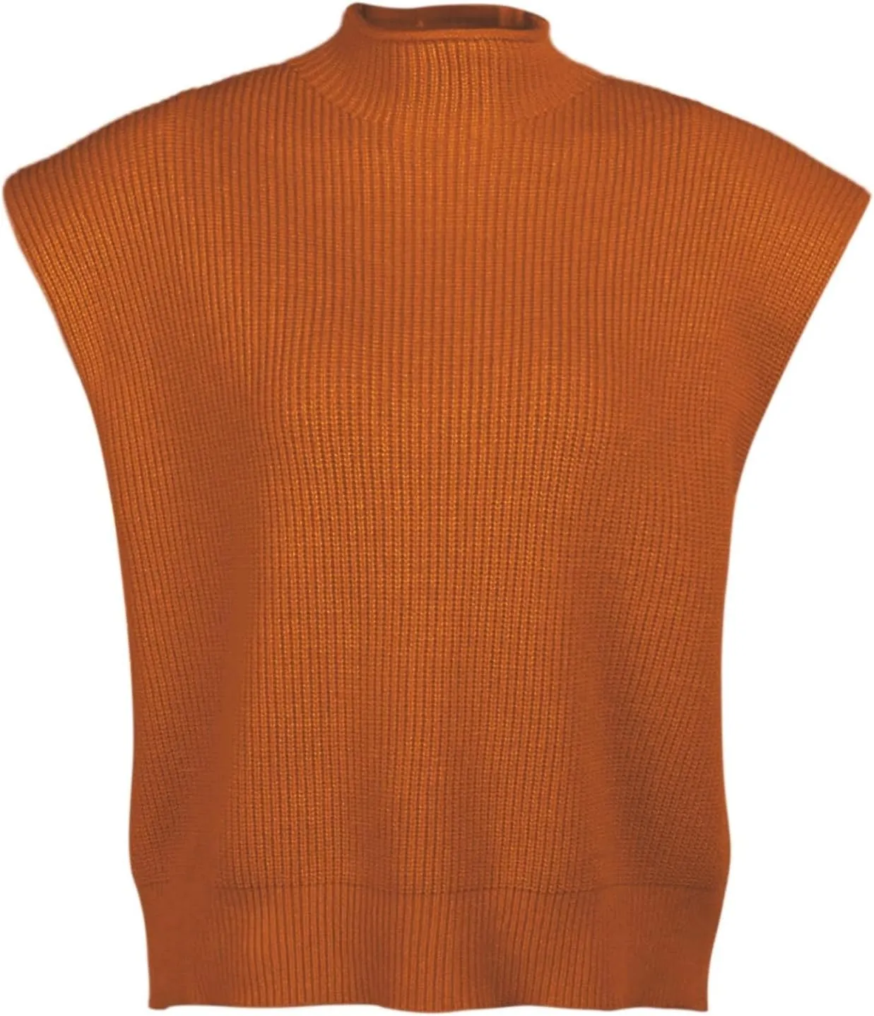 Women's Casual Solid Color Sleeveless High Neck Pullover Sweaters Autumn Winter Soft Cozy Oversize Loose Fit Knit Sweatshirts