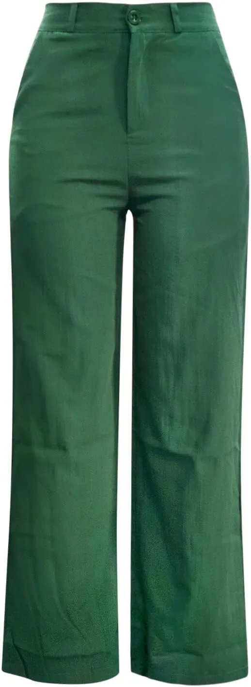 Womens Wide Leg Pants High Waisted Loose Ankle Length Trousers Casual Straight Baggy Summer Pants for Women with